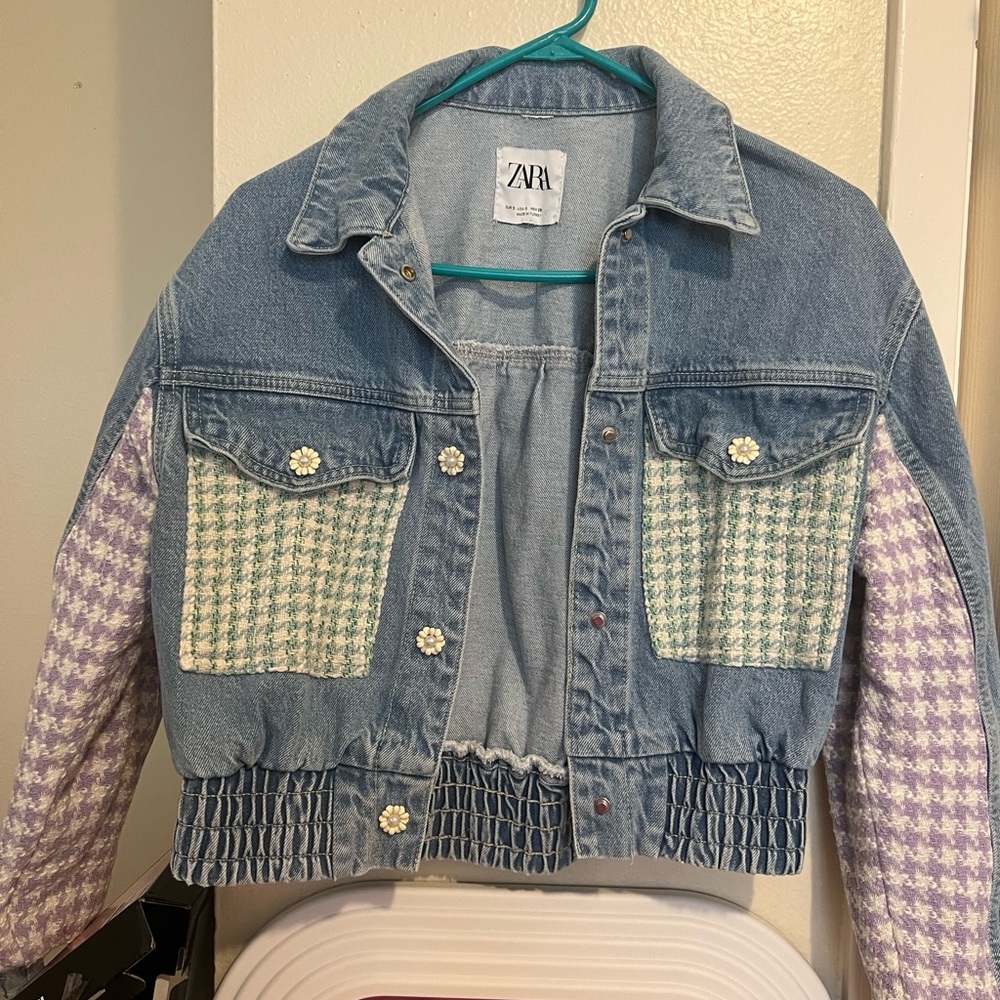 Zara denim tweed jacket